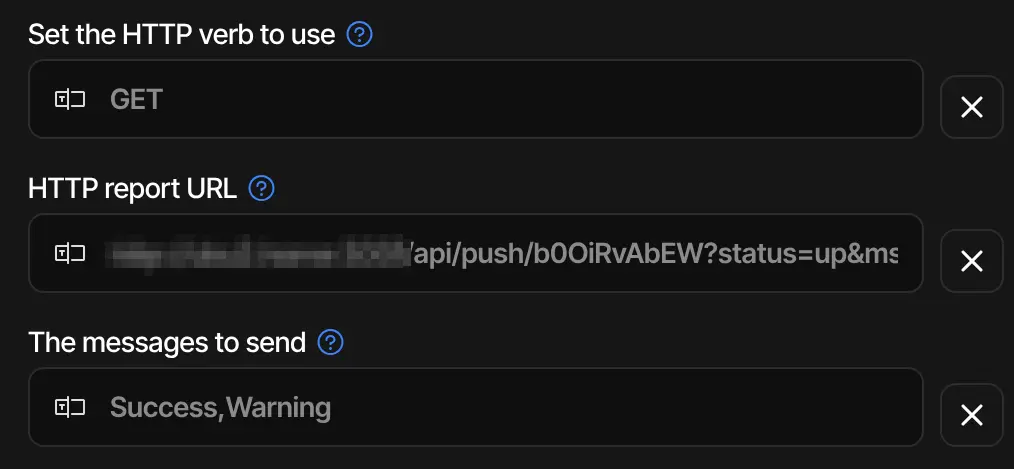 Duplicati Advanced HTTP Send Options