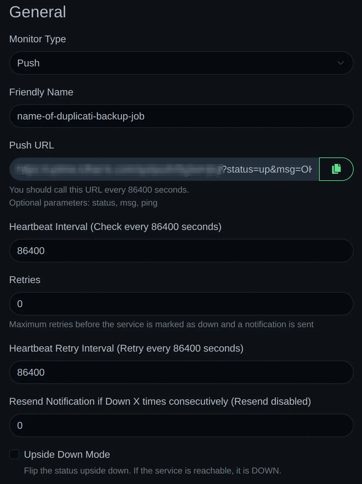 Uptime Kuma Push Monitor